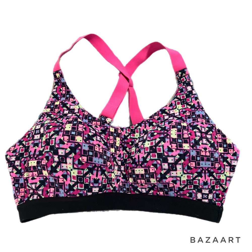 Victoria's Secret Sport Sportsbra workout top multicolor geometric running 32C